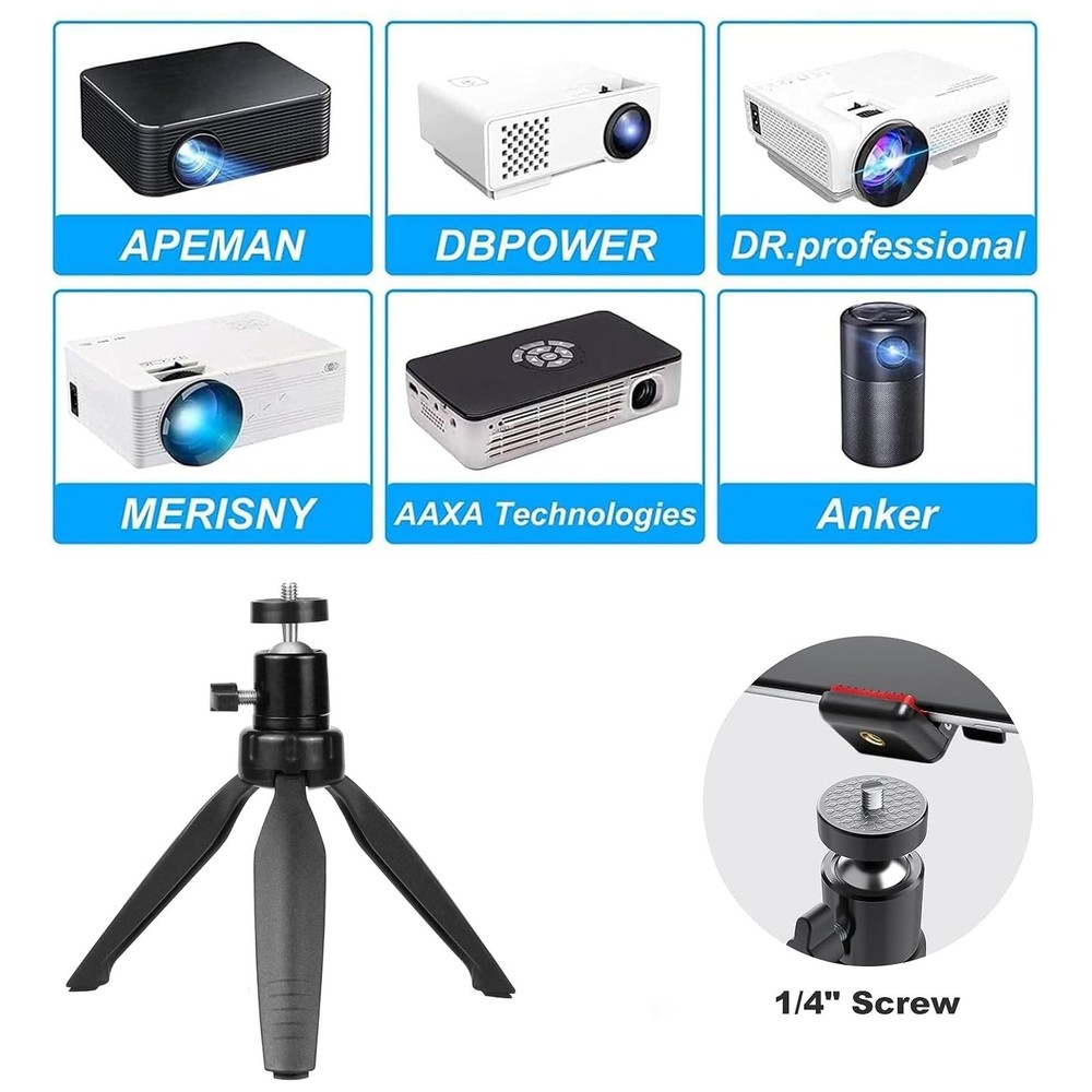Mini Projector Tripod Mount Compatible with APEMAN,DR. J Upgrade, DBPOWER, An...