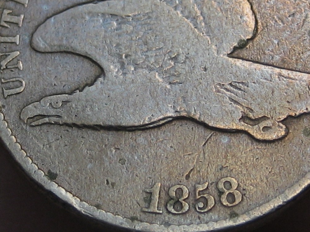 1858 Flying Eagle Penny Cent- Small Letters, Fine Details