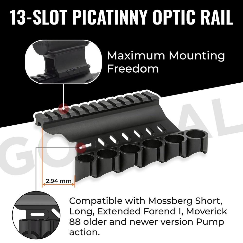 Gotical Side Saddle Shell Holder, 6-PC 12- GA, Universal Black