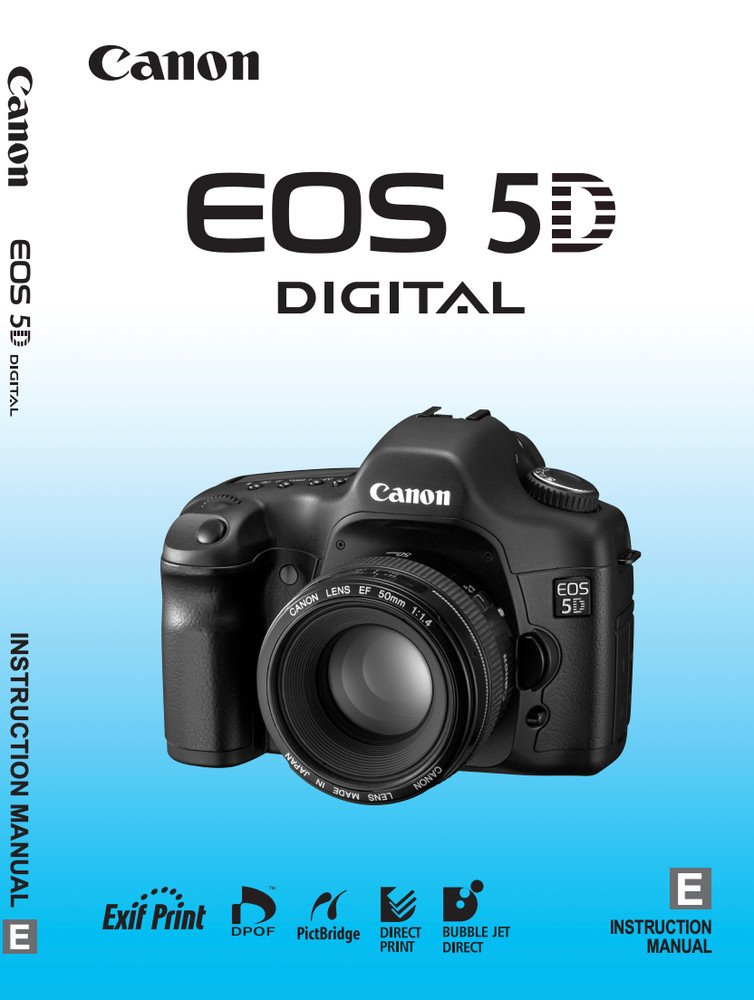 Canon EOS 5D Digital Camera User Owner Instruction Manual