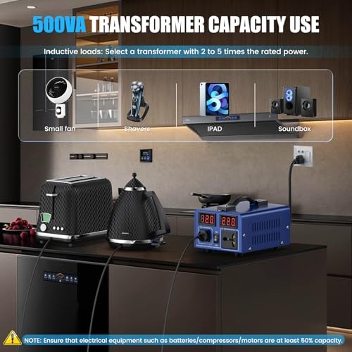 500 watt Voltage Conversion Transformer Heavy-Duty Step-up/Step-Down AC 500W