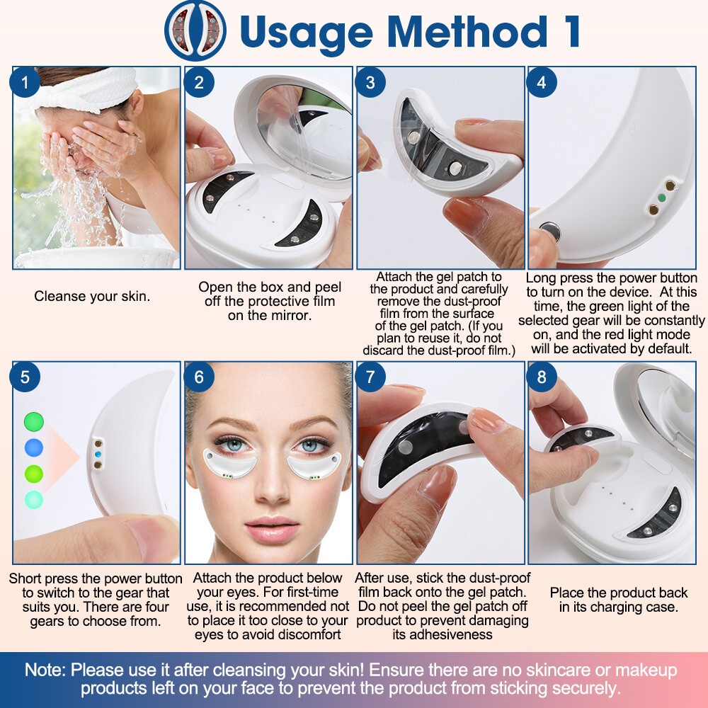 Under Eye Red Light Therapy Massager Microcurrent Eye Care Dark Circles Removal
