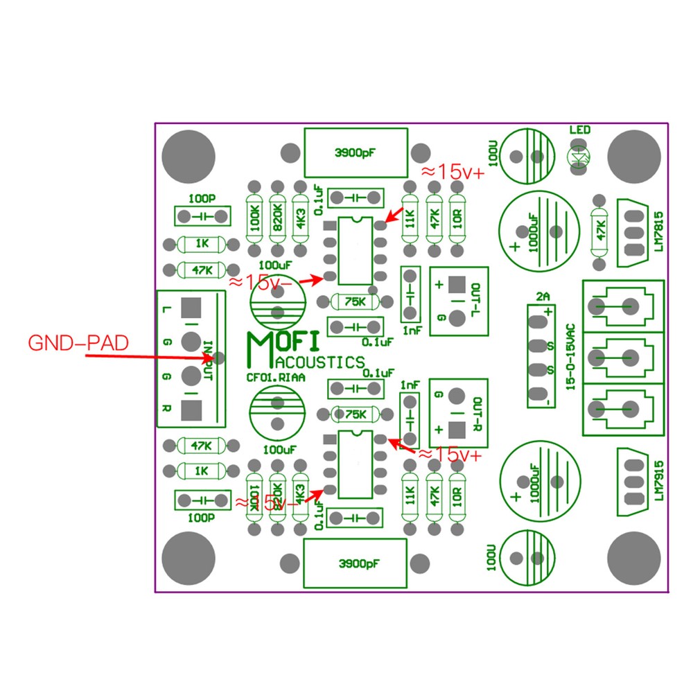 1pc MMCF01-OP Phono Amplifier(MM) RIAA PCB boards