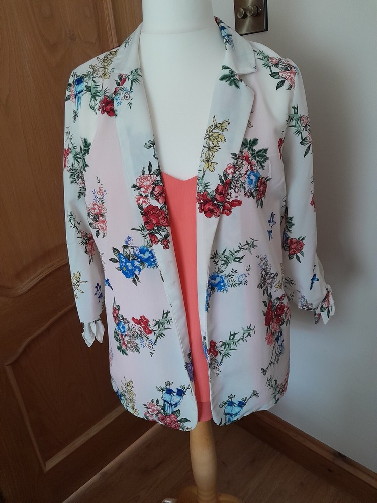 Ladies Floral  Jacket Matching Top Size14