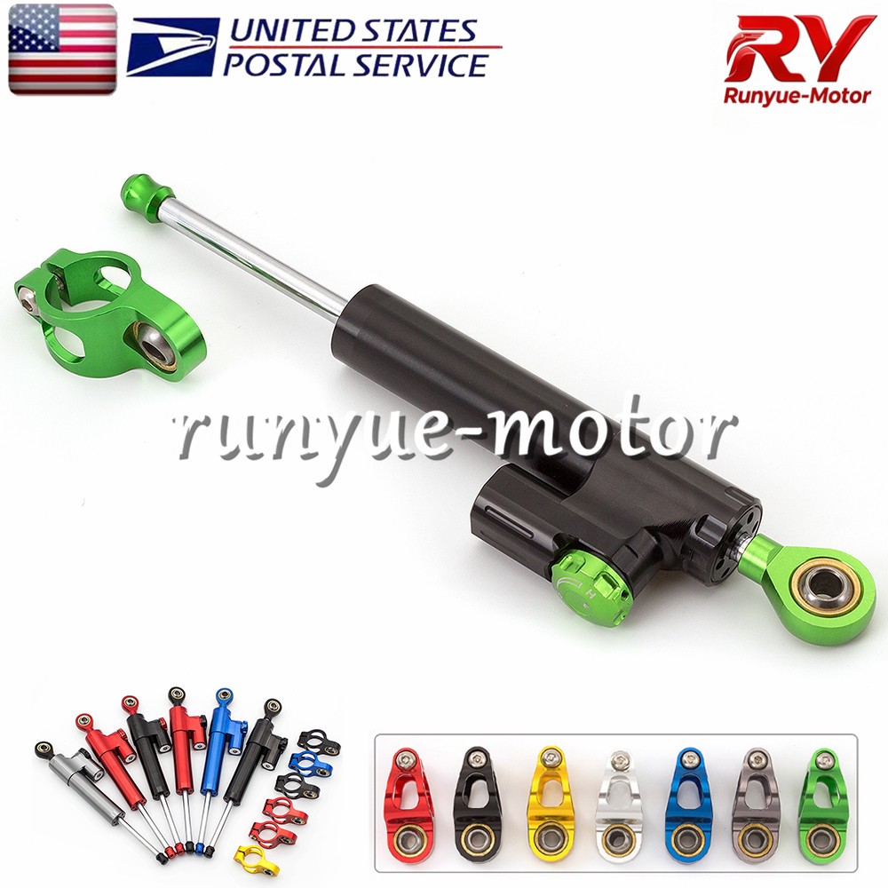 Adjustable Steering Damper Stabilizer Shock Linear Control Universal Aluminum
