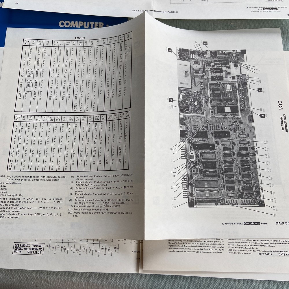 Vintage Sams Computer Facts Commodore 64 CC4 Technical Specs Service Data Manual