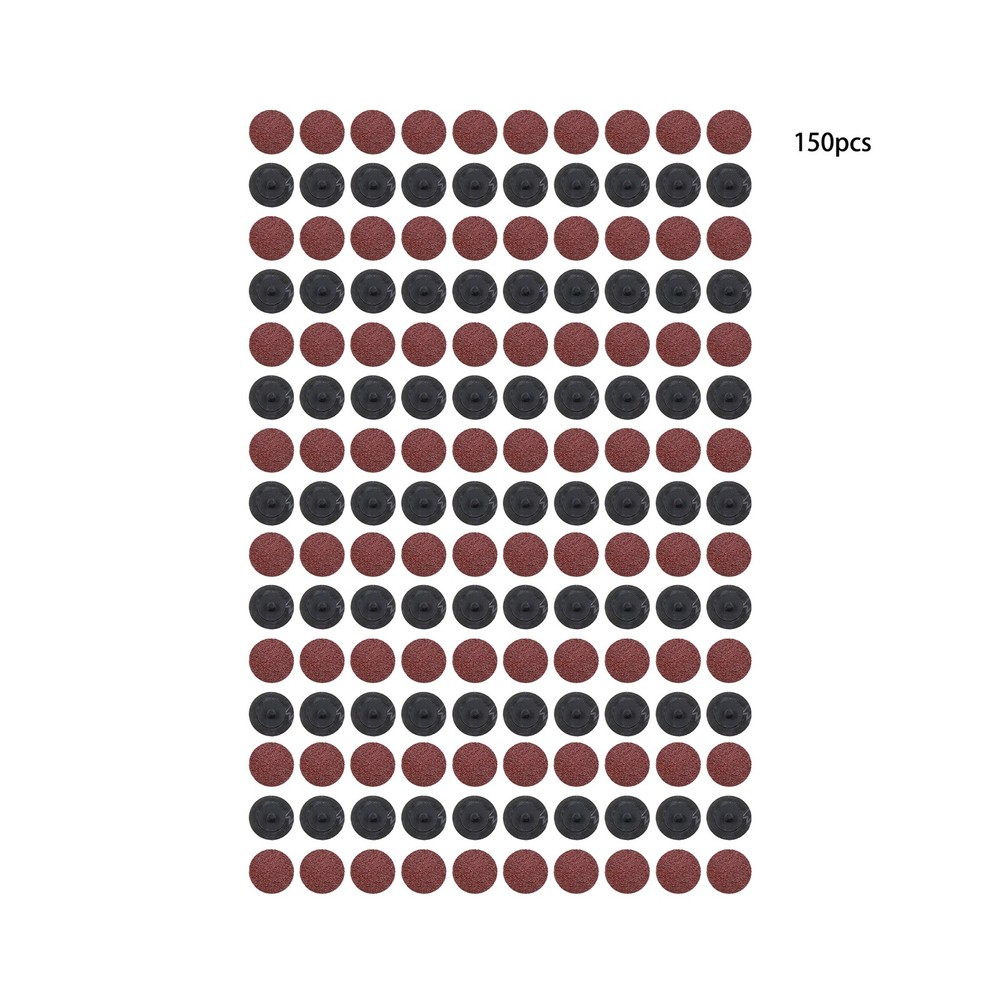 150 Pack 2" Roll Lock Die Grinder Sanding Discs 36 Grit Medium Torque Sand Discs