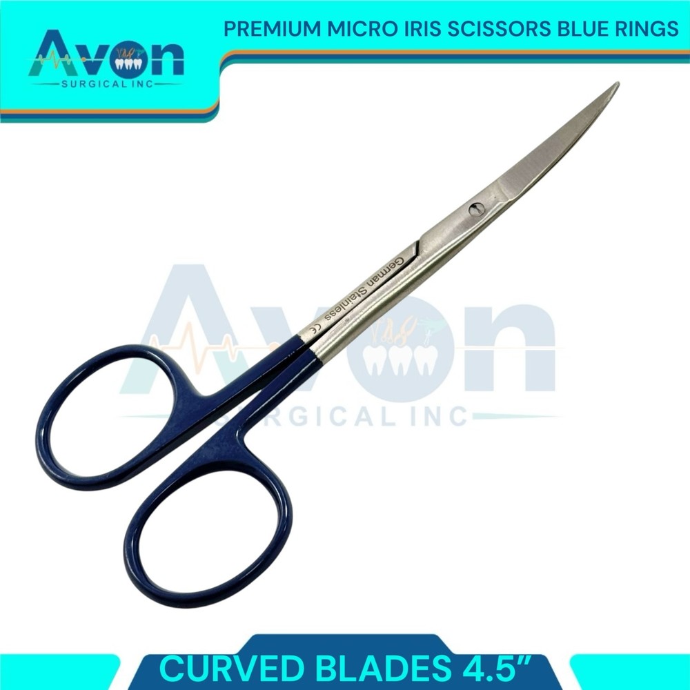 4.5" Iris Scissors with Sharp Curved Blades Precise Dissections Premium Grade