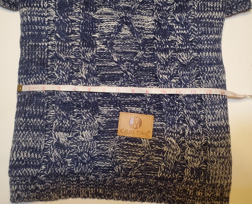 Cooltail Dog Sweater Size Large Blue Knit Jacket