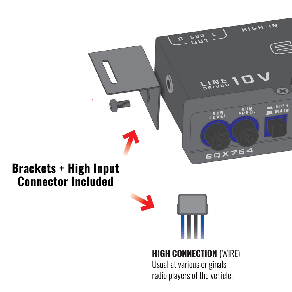 Stetsom EQX 764 - 7 Band Equalizer, 4 Input & 6 Output Channels, Blue Led