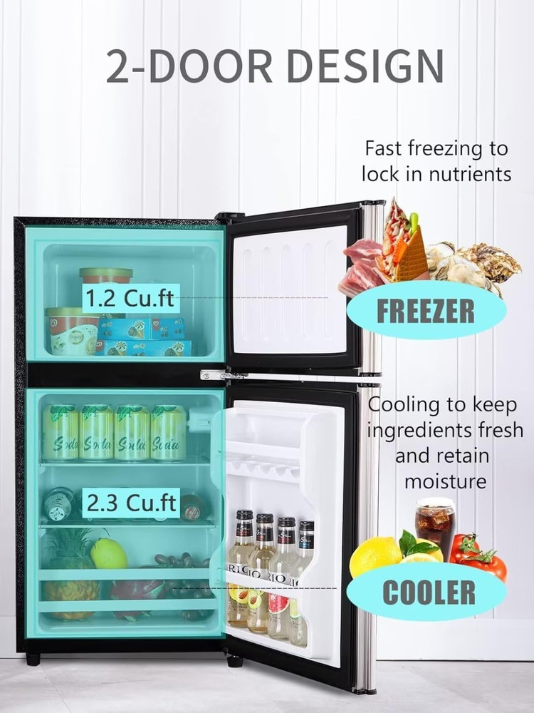 Compact Refrigerator with Freezer, Mini Fridge, 3.5Cu.Ft Small Refrigerator with