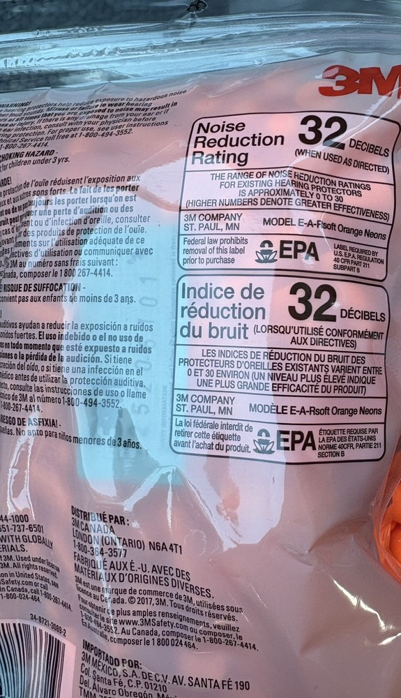 3M Orange Disposable Ear Plugs (80-Pack) 32db NRR