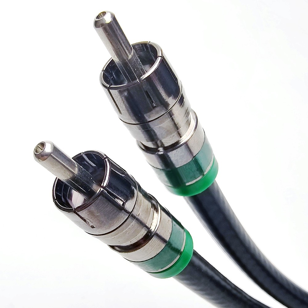 50ft Black RCA Audio Cable, Solid Copper Core 18AWG 75 Ohm, Subwoofer Coax Cable