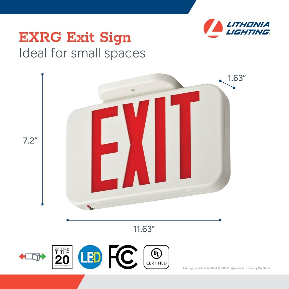 LED Exit Sign Single Sided Switchable Red Green Emergency Backup Wall Mount