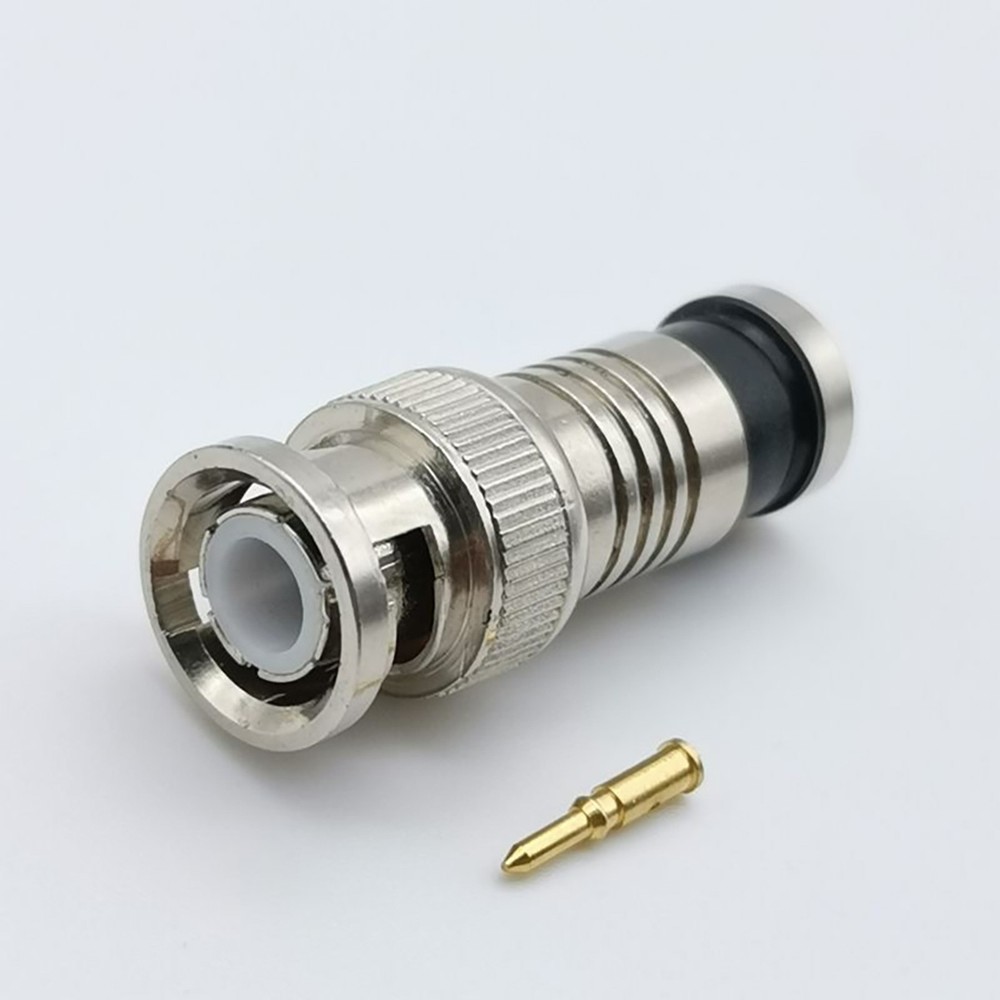 10PCS BNC Compression Connector Plug Adapter for CCTV Camera RG6 Coax Cables