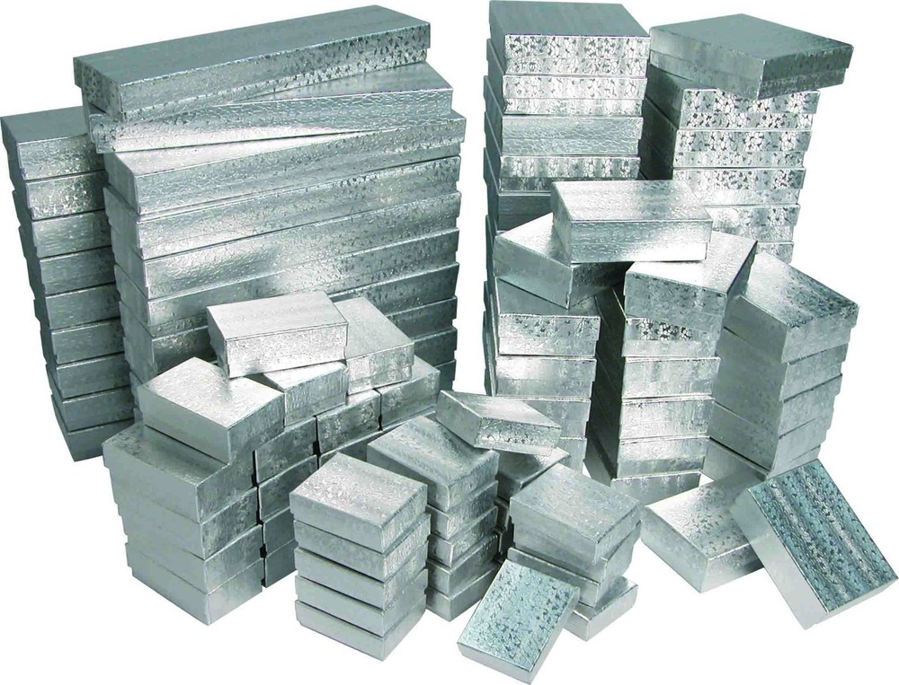Classic Silver Cotton Filled Gift Boxes