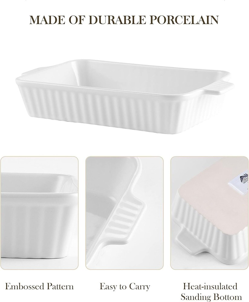 Oven Casserole, Ceramic Baking Pan, Ceramic Bakeware Set of 4