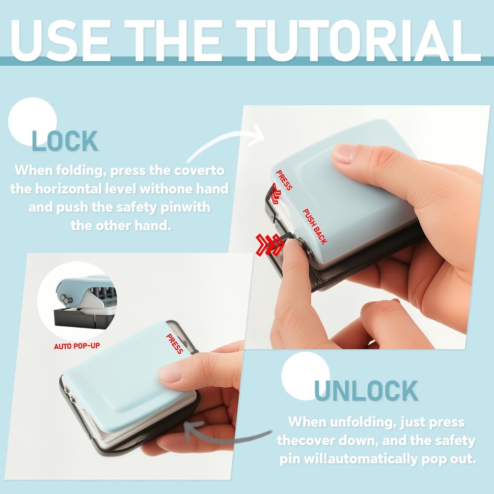 Spiral Binding Machine-Mini 6 Hole Puncher, DIY Creative Book Binder Machine ...