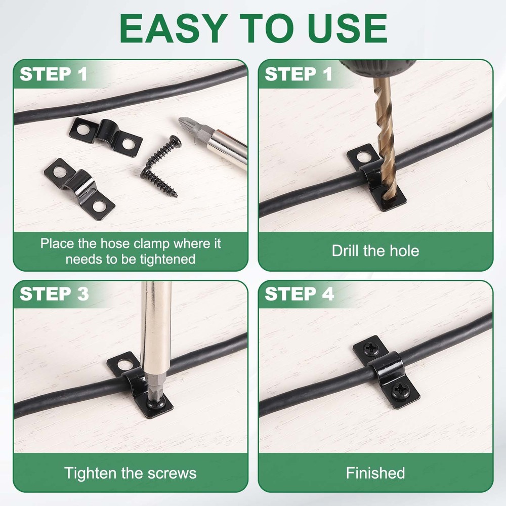20Pcs 3mm(1/8") Two Hole Pipe Strap, U Brackets Conduit Clamp