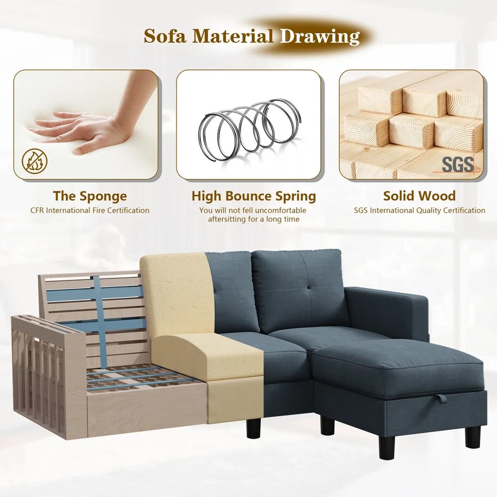 76.4'' Upholstered Sofa Chaise