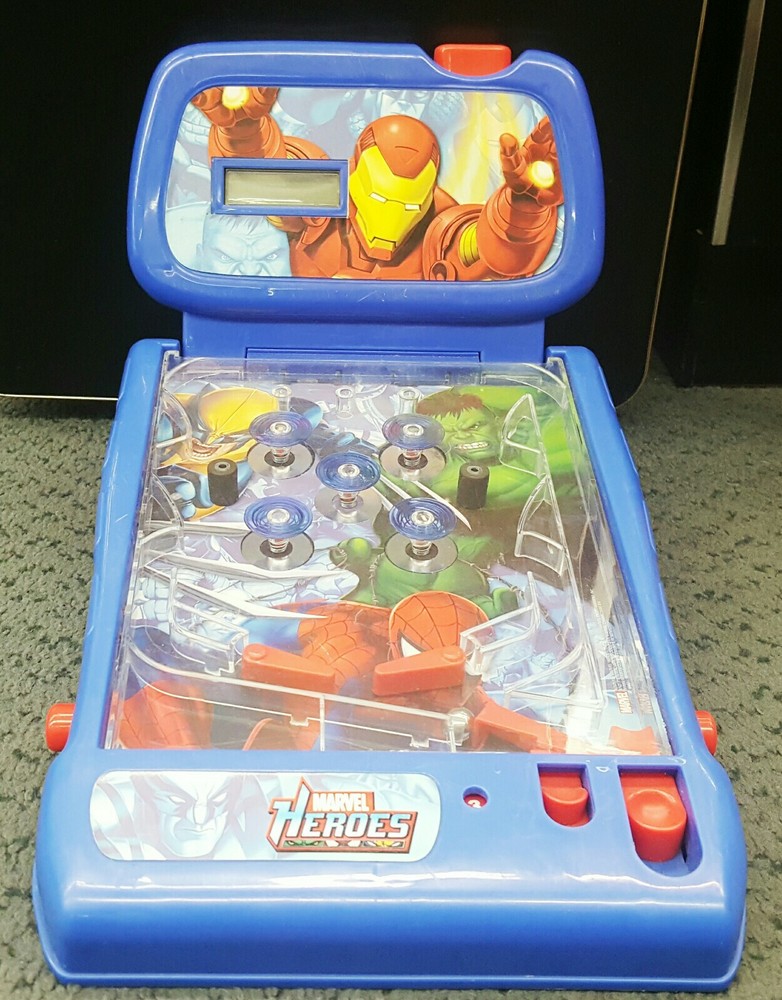 Marvel Heroes Tabletop Pinball Machine With Flashing Lights & Sounds 2009