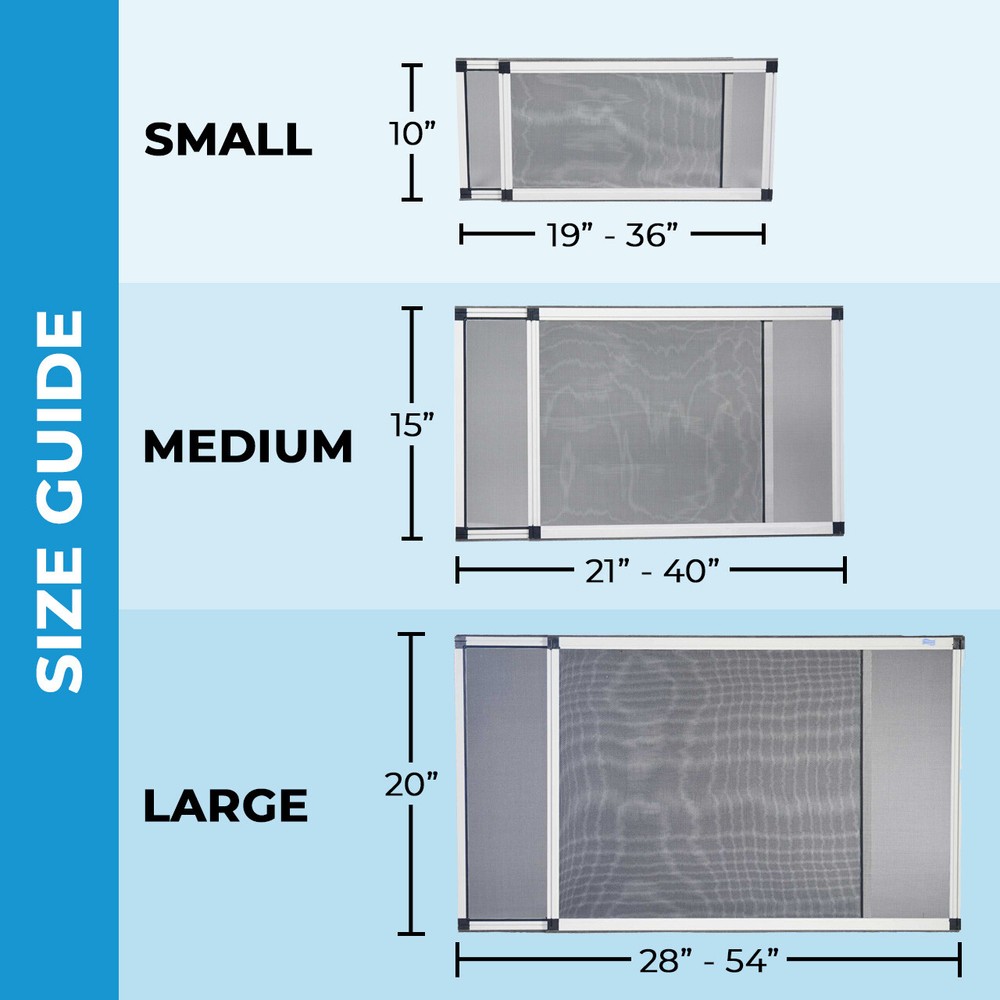 Adjustable Window Screen, Vertical/Horizontal, 20"x28-54" or 28"x20-38", 4 Pack