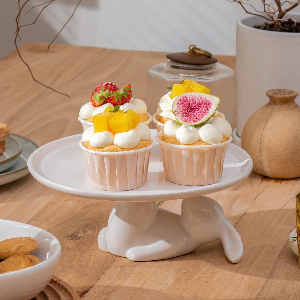 LA JOLIE MUSE Cupcake Stand, Easter Decorations, Ceramic Dessert Plates for E...