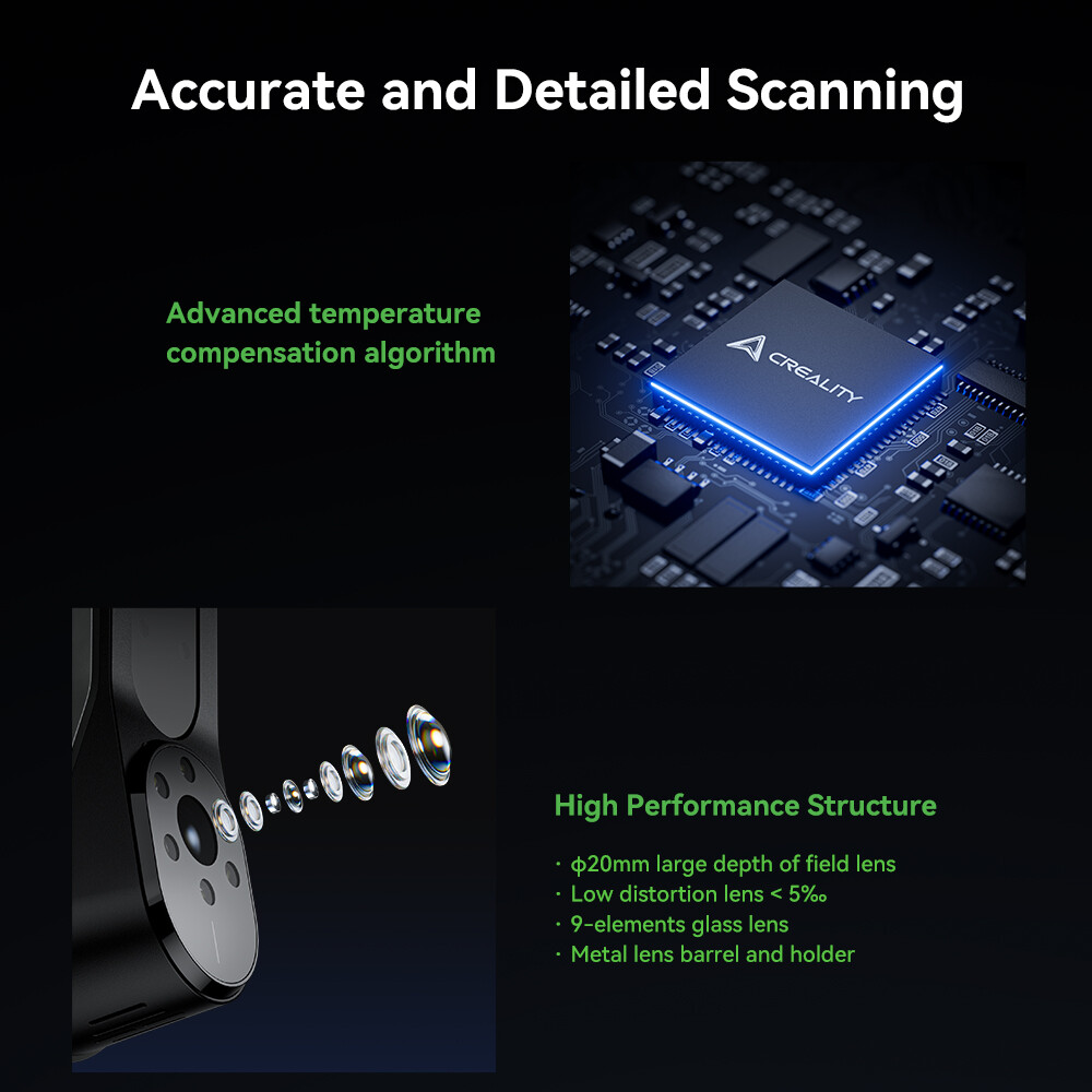Creality 3D Scanner Raptor Handheld Blue & NIR Anti-shake Tracking w/Scan Bridge