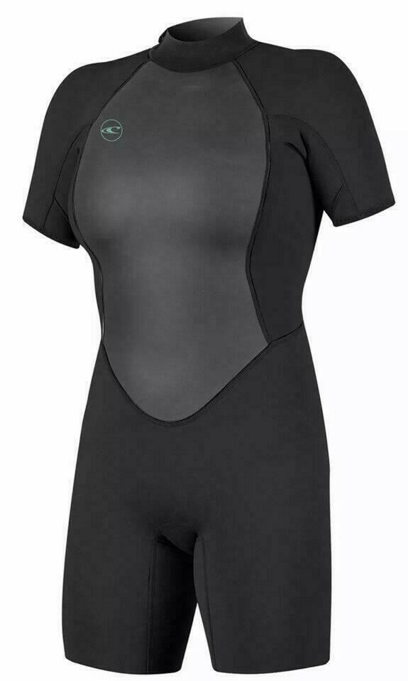 O'Neill Womens 14 Reactor-2 2mm Back Zip Short Sleeve Spring Black Wetsuit AB216
