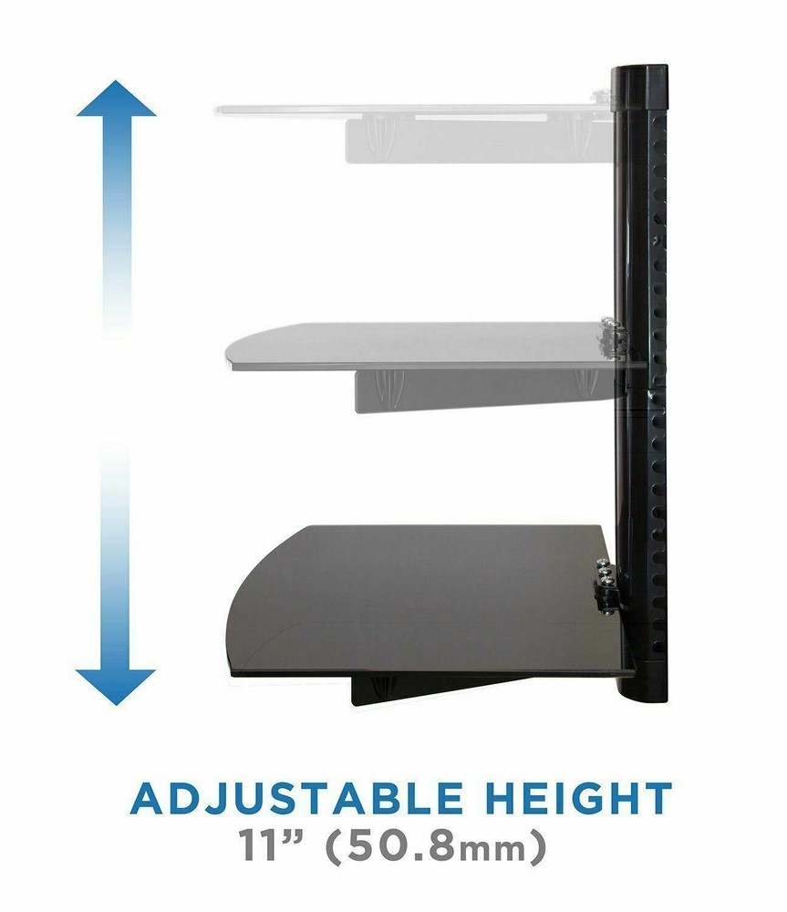 Mount-It! Floating Wall Mounted Shelf Bracket Stand | 2 Shelves, Open Box