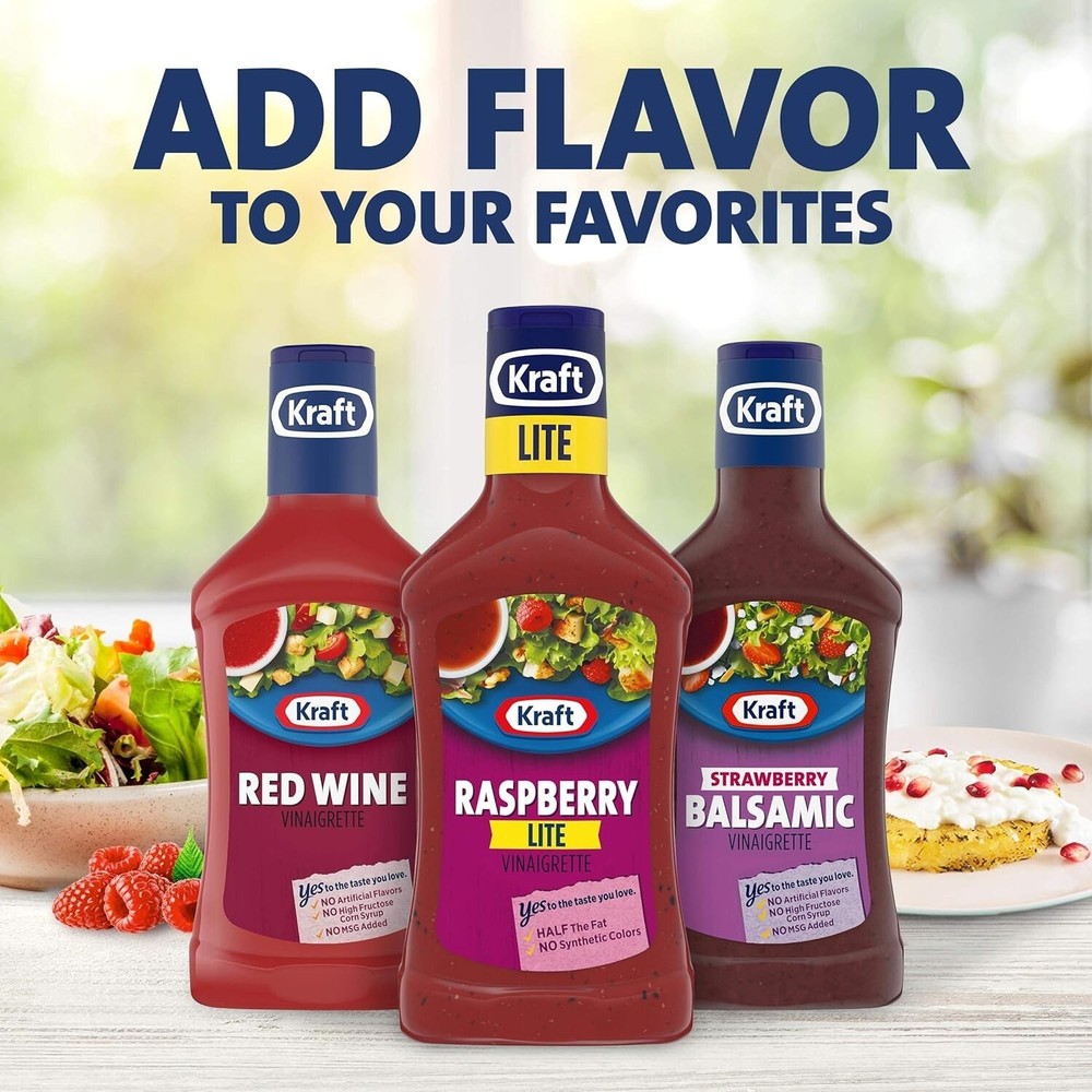 Kraft Raspberry Vinaigrette Lite Salad Dressing - 16 fl oz Bottle