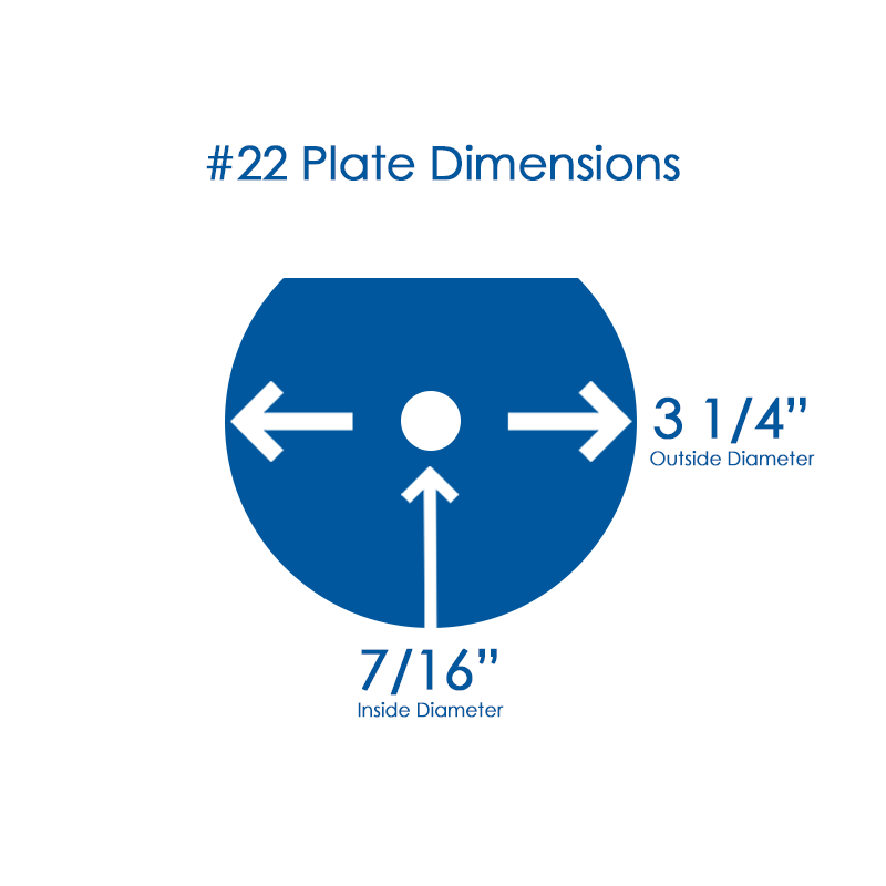 GRINDER PLATE #22 - 3/16 HOLE W/ 1 FLAT EDGE