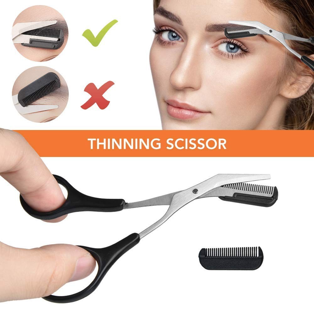 Beginners Eyebrow Kit: 9 Tools Including Scissors & Tweezers for Perfect Brows