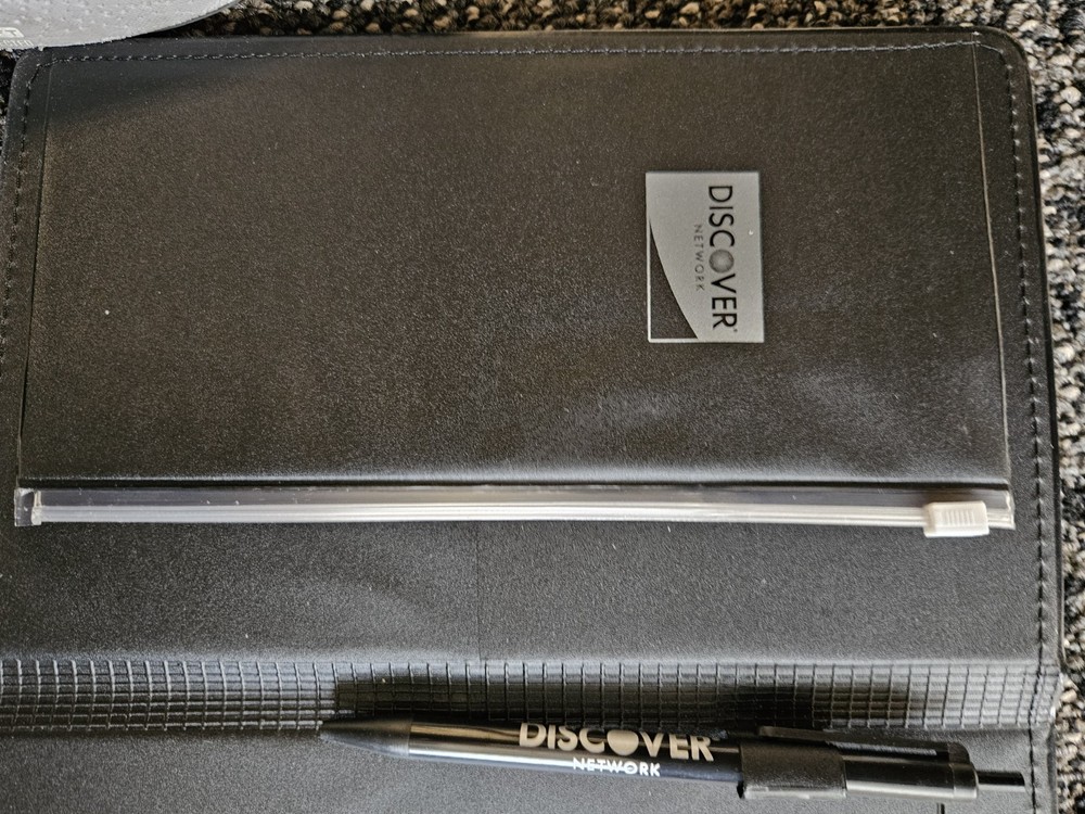 Discover Network Check Credit Card Server Book With Pen, Storage Restaurant