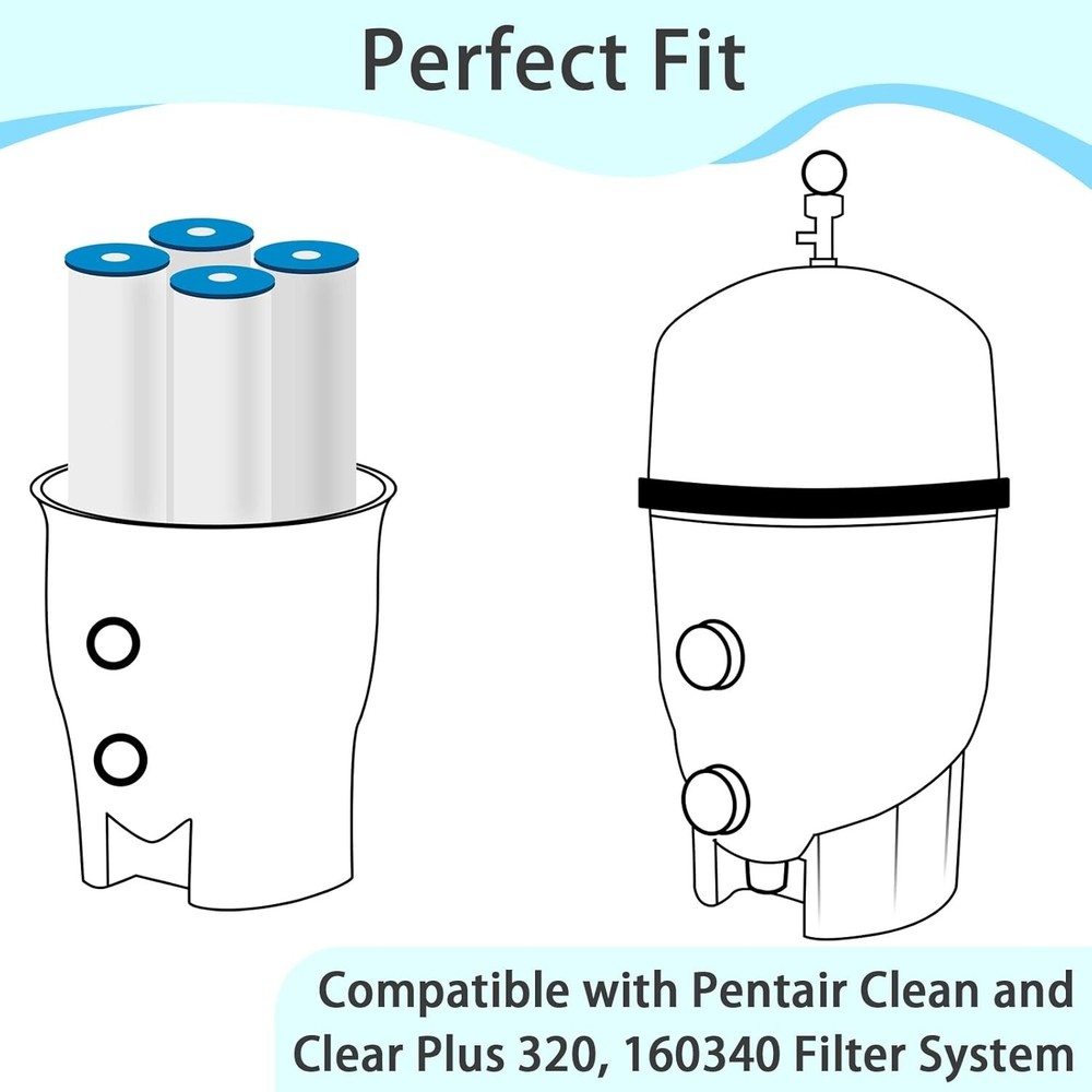 (4) CCP320 Pool Filter Replacement for Pentair Clean & Clear Plus 320, PCC80 US