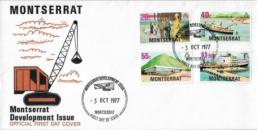 MONTSERRAT - OFFICIAL FIRST DAY COVER - DEVELOPMENT ISSUE - 3/10/77