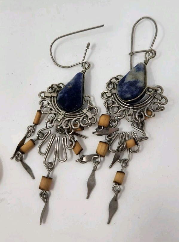 2 Pairs Artisan Tribal Dangle Earrings | 1 Shell Dangle Earing | BOHO Chic