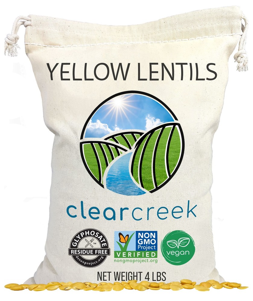 Clear Creek Golden Lentils 4 lbs Drawstring Bag