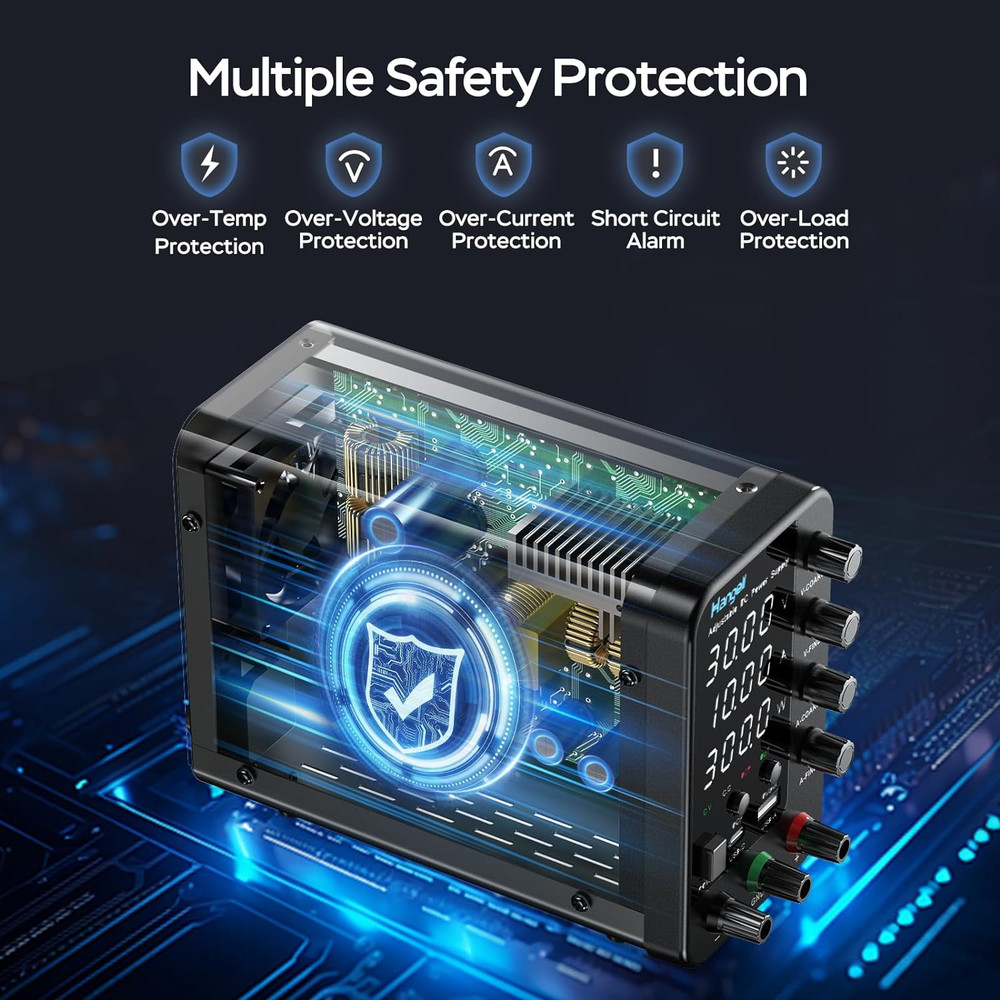 30V 10A Adjustable Bench Power Supply with Encoder Coarse & Fine Adjustment Knob