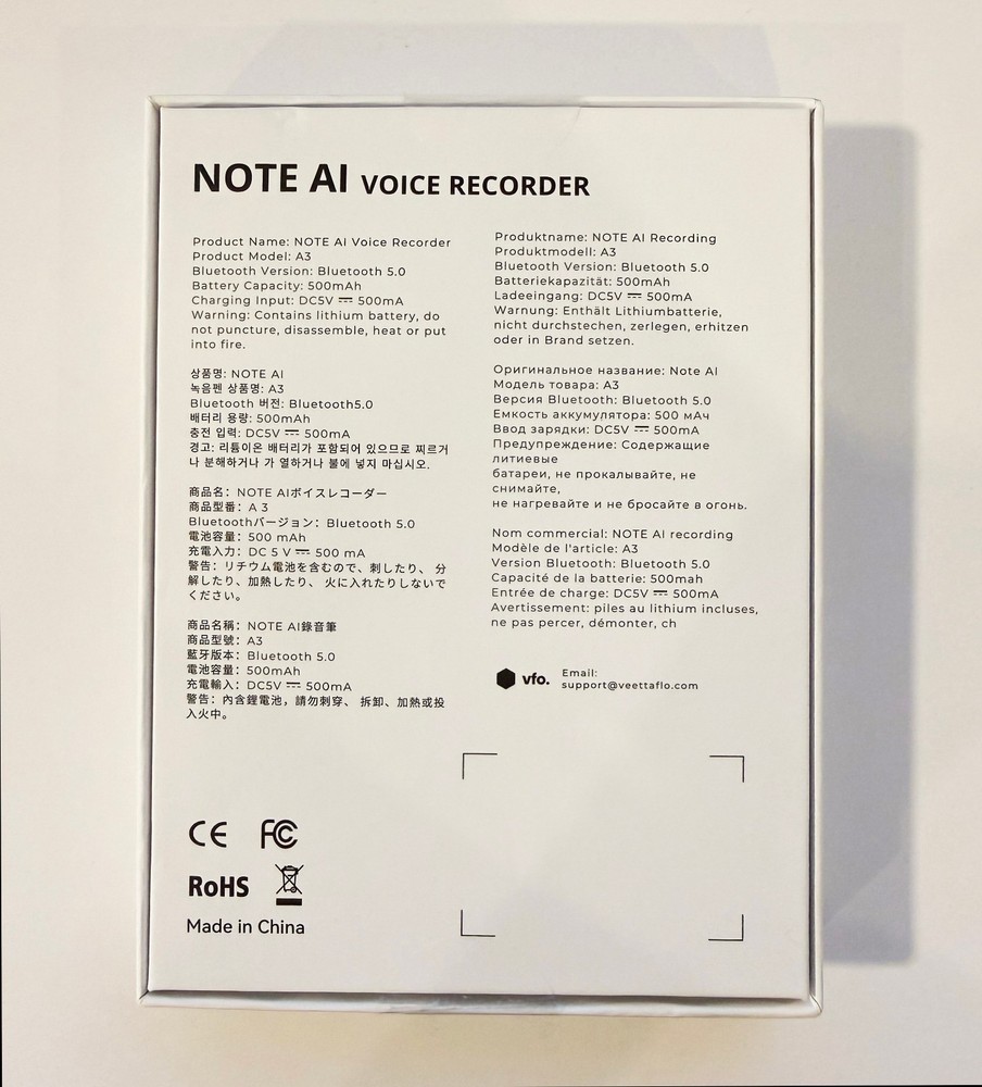 FloNote AI Note Taking Assistant Voice Recorder Meeting Transcriber, Open Box