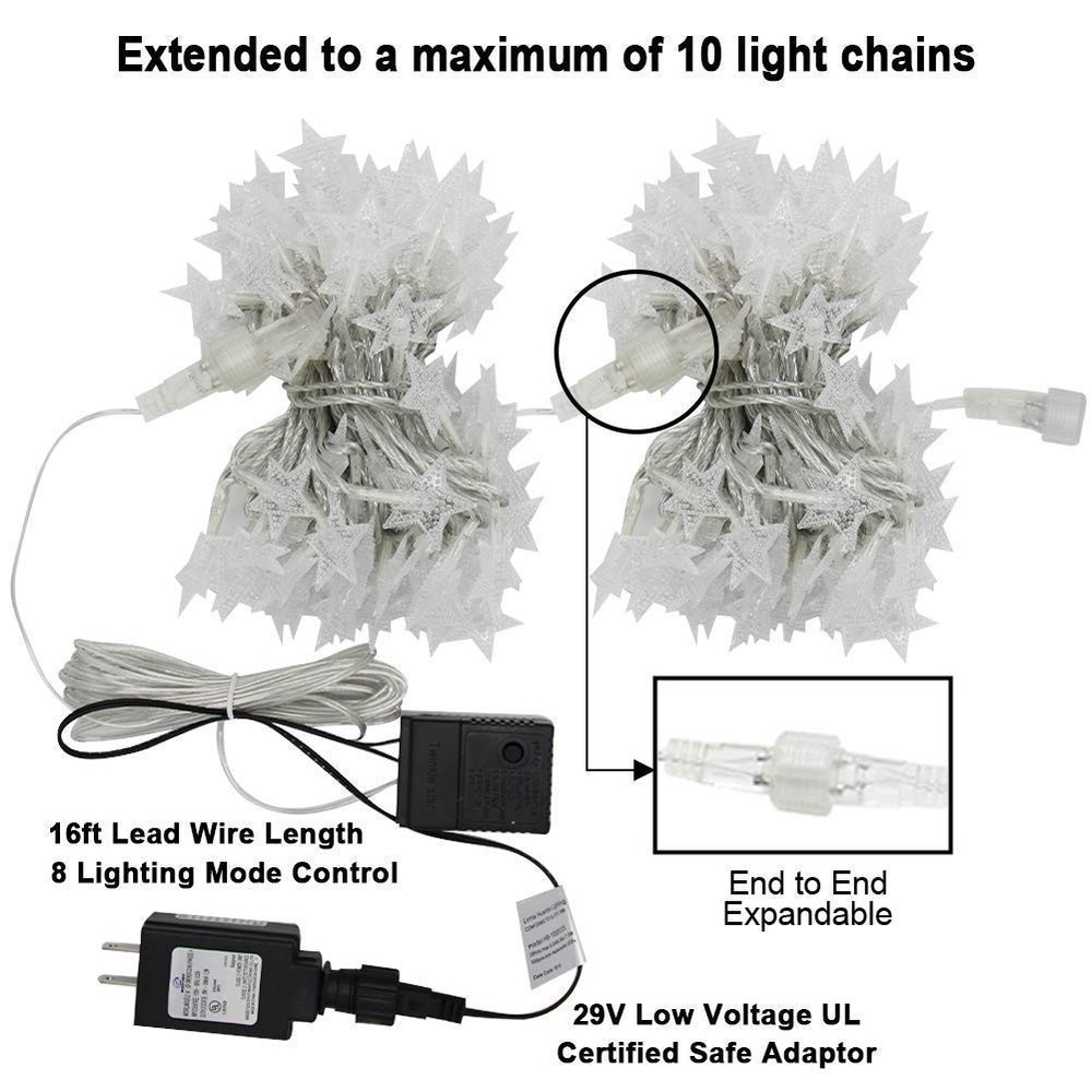 Twinkle Star 100 LED 49 FT String Lights, Warm White | 300