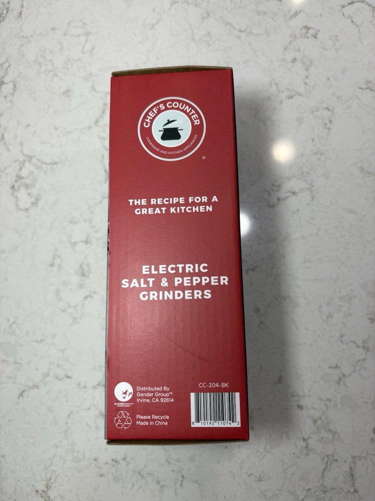 New 2 Pc Electric Salt & Pepper Grinder Set Automatic w/ Battery, 4 Speed Button