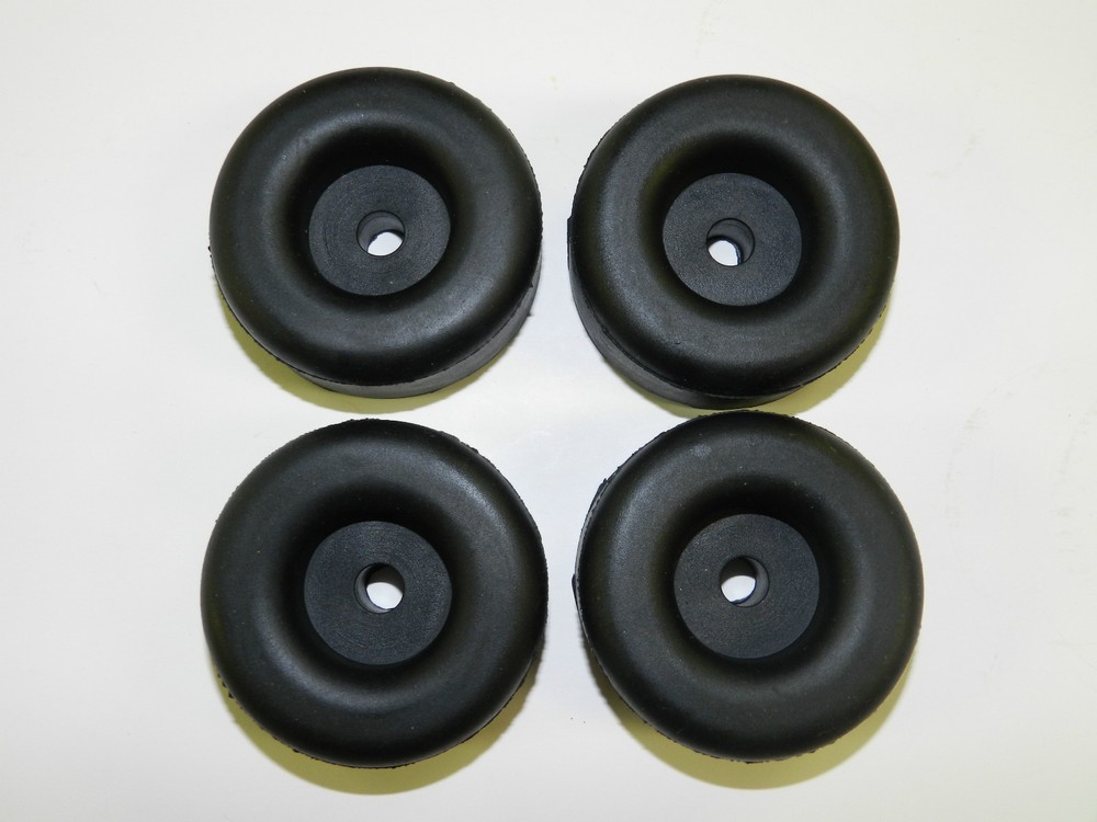(4) Cargo Trailer Ramp Door Replacement Black Rubber Bumper 2.5" Round w/hole