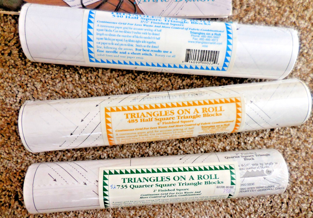 NOS Triangles On a Roll Dodd & Dutton Book + Half Square Triangles, 3 Sizes! #2