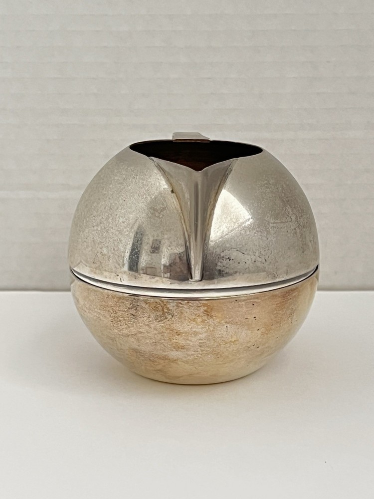 Vtg Art Deco Napier Duplex Sphere Stackable Silver Plated Creamer And Sugar Set