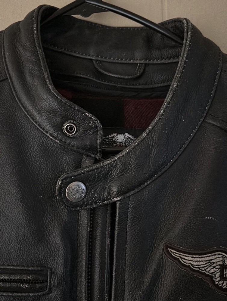 harley davidson mens leather jacket size medium