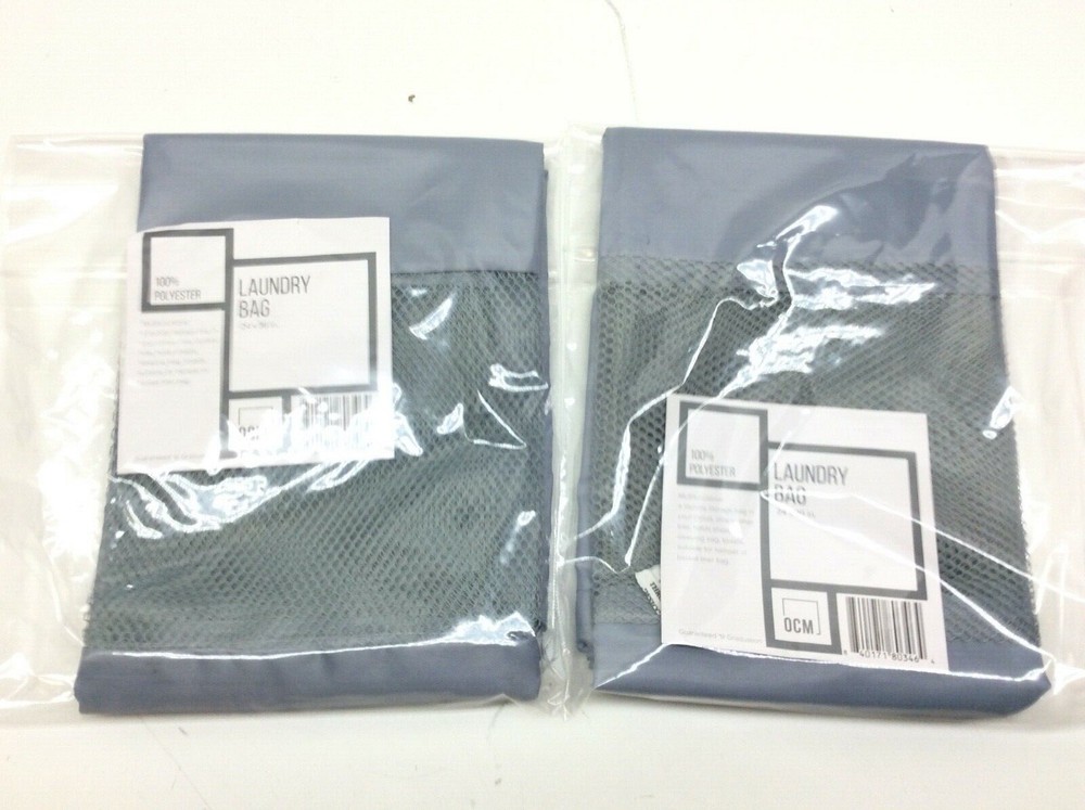 2 - OCM Laundry Drawstring Bag 24" x 36" Gray