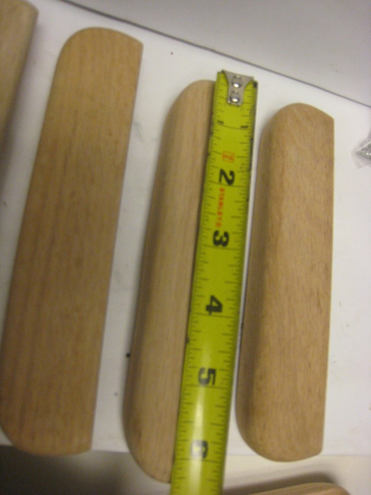 6 Unfinished Solid Oak Wood Desk Drawer Pull Handle 6-3/8 L 5-1/4 C-C + screws