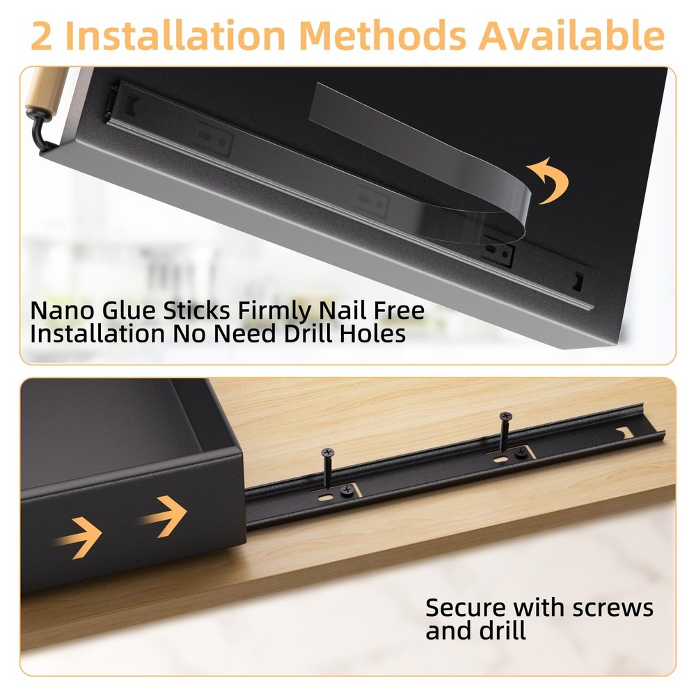 Pull Out Cabinet Organizer, 15.3'' Deep Expandable Slide Out Cabinet Organize...