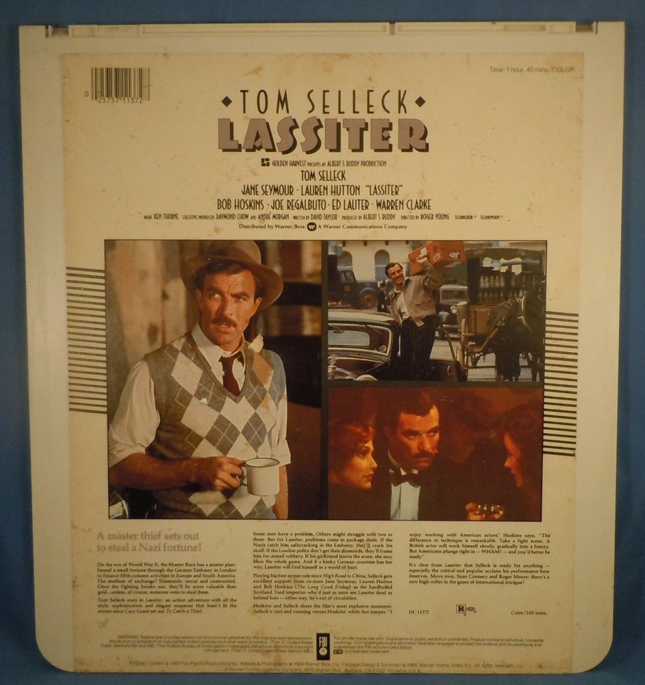 RCA CED VIDEODISC! - LASSITER with Tom Selleck